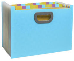 Exacompta Harmonika irattartó, A4, PP, 24 rekeszes, EXACOMPTA "Pop'NCo", ciánkék (55199E) - iroszer24