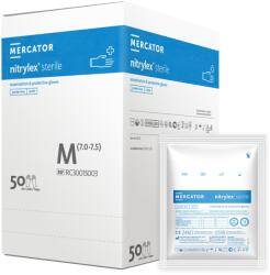 Mercator Medical nitrylex steril, púdermentes nitril kesztyű, 50 pár M 100 db Blau