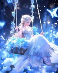 NORIMPEX - Puzzle Tablou Diamant: Elsa pe un leagăn 30x40cm - 1 - 39 piese