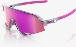  Ochelari de soare 100% Slendale, gri translucid lustruit - oglindă multistrat violet