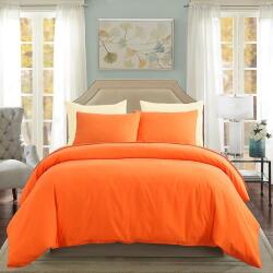  Lenjerie de pat matrimonial Premium Ranforce uni portocaliu / 200x220 cm dimensiune standard Lenjerie de pat