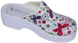 Dijana Saboti medicali anatomici cu platforma , design fluturi , piele ecologica, culoare alba-06 41