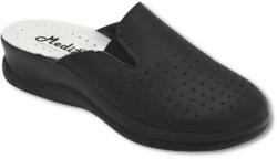 MediSab Saboti medicali anatomici ultra lejeri, piele naturala, culoare negru cu elastic, unisex 39