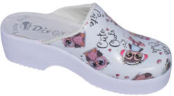 Dijana Saboti medicali anatomici cu platforma , design figurine, piele ecologice, culoare alba-04 41