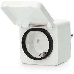 Nedis Priza Smart WiFi pentru exterior Nedis, 3680W, 16A, Tip F, alb, monitorizare consum, Zigbee 3.0 (ZBPO130FWT)