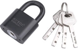  EXTOL PREMIUM lakat, vas, fekete, 4db kulcs; 40mm, edzett acél kengyel, szárátmérő: 7 mm