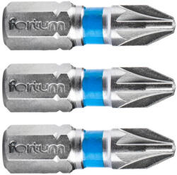 Fortum behajtóhegy PZ, 3 db, S2 acél; PZ 3×25mm, bliszteren
