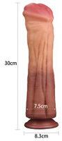 Lovetoy 12" Penis de Silicon Platinat cu Dublu Strat Dildo