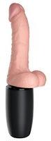 Pipedream King Cock Plus Triple Threat 6.5″ Vibrator cu Mișcare și Testicule Vibrator
