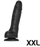 Lovely Planet Strap-On-Me Sliding Skin Dildo Realist Negru XXL Dildo