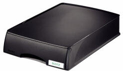 Leitz Irattároló, műanyag, 1 fiókos, 'Plus', fekete (E52100095) (E52100095)