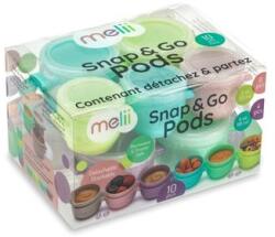 Melii Set 10 recipiente Melii Snap&Go, 6 x 59 ml + 4 x 118 ml