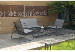 Act!ive Sunrise szett asztal + 1db 2 személyes kanapé + 2 db 1 személyes szék fekete-antracit GS-300-B