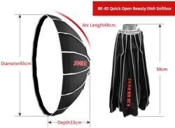 Jinbei (HASZTNÁLT TERMÉK, JÓ ÁLLAPOTBAN) Jinbei BE-85 Nyitható BeautyDish Softbox 85cm