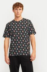 JACK & JONES Férfi póló, Jack and Jones, 304367892, Pamut, L, Fekete (0000304367892_L)