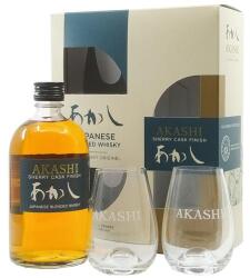 Akashi Blended Sherry Cask Finish whisky DD 2 pohárral DRS (0, 5L / 40%) - whiskynet