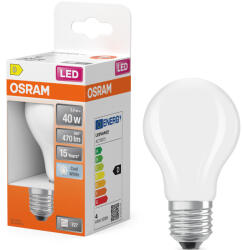 OSRAM E27 LED 3, 4W, 470 lm, 4000 K, hidegfehér, opál üveg-40 W normál izzó helyett - Star Classic A (4099854466731)