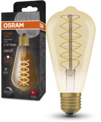 OSRAM E27 LED 4, 8W, 420 lm, 2200 K, candlelight, dimmelhető, arany színű színű üveg-35 W izzó helyett - Vintage 1906 DIM Classic Edison Gold filament (4099854091025)