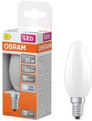 OSRAM E14 LED gyertya, 1, 8W, 250 lm, 4000 K, hidegfehér, opál üveg-25 W izzó helyett - Star Classic B (4099854466311)
