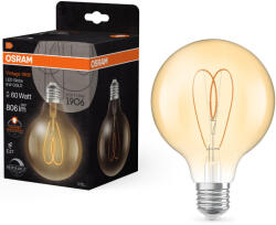 OSRAM E27 LED Vintage, 8W, 806 lm, 2200 K, candlelight, dimmelhető, arany színű színű üveg-60 W izzó helyett - Vintage 1906 Classic Heart Filament G95 Gold (4058075836945)