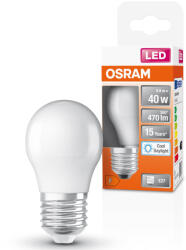 OSRAM E27 LED kisgömb, 4, 9W, 470 lm, 6500 K, daylight, opál műanyag-40 W izzó helyett - Superstar Classic P (4099854021961)