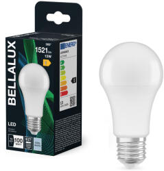 Bellalux E27 LED, 13W, 1521 lm, 4000 K, hidegfehér, opál műanyag-100 W normál izzó helyett - Classic A (4058075128422)