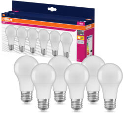 OSRAM E27 LED 8W, 806 lm, 2700 K, melegfehér, opál műanyag-60 W normál izzó helyett, 6 darabos - Value Classic A (4058075845640)