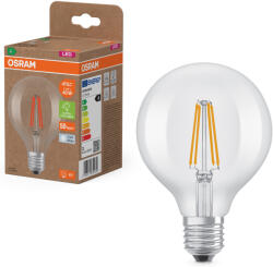 OSRAM E27 LED nagygömb, 2, 2W, 470 lm, 4000 K, hidegfehér, áttetsző üveg-40 W izzó helyett - Superstar+ Classic Globe filament (4058075839489)