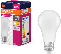 OSRAM E27 LED 8W, 806 lm, 2700 K, melegfehér, opál műanyag-60 W normál izzó helyett - Value Classic A (4099854109775)