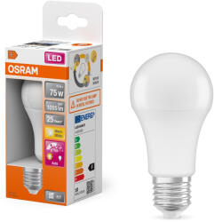 OSRAM E27 LED 10W, 1055 lm, 2700 K, melegfehér, opál műanyag-75 W normál izzó helyett - Superstar+ Classic A (4099854040122)