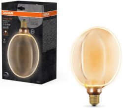 OSRAM E27 LED 4W, 220 lm, 1800 K, candlelight, dimmelhető, arany színű színű üveg-20 W izzó helyett - Vintage 1906 DIM Classic Globe183 Gold filament (4058075846043)