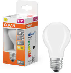 OSRAM E27 LED 1, 8W, 250 lm, 2700 K, melegfehér, opál üveg-25 W normál izzó helyett - Star Classic A (4099854466151)