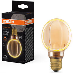 OSRAM E27 LED 4W, 220 lm, 1800 K, candlelight, dimmelhető, arany színű színű üveg-20 W izzó helyett - Vintage 1906 DIM Classic Globe Gold filament (4058075846067)