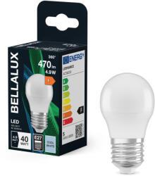 Bellalux E27 LED kisgömb, 4, 9W, 470 lm, 4000 K, hidegfehér, opál műanyag-40 W izzó helyett - Classic P (4058075128361)