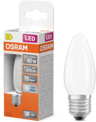 OSRAM E27 LED gyertya, 3, 4W, 470 lm, 4000 K, hidegfehér, opál üveg-40 W izzó helyett - Star Classic B (4099854467936)