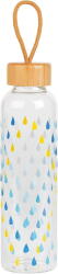 CAMBRIDGE CM06991 Raindrops Glass Bottle 550ml with Bamboo Lid (T-MLX49403) - vexio