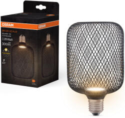 OSRAM E27 LED 3, 5W, 300 lm, 2700 K, melegfehér, opál, fekete műanyag-25 W izzó helyett - Decor LED Flat Square (4058075840140)