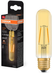 OSRAM E27 LED 2, 5W, 200 lm, 2000 K, candlelight, arany színű színű üveg-20 W izzó helyett - Vintage 1906 Classic Tubular Gold filament (4099854091858)