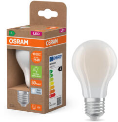 OSRAM E27 LED 5W, 1055 lm, 4000 K, hidegfehér, opál üveg-75 W normál izzó helyett - Superstar+ Classic A (4099854115493)