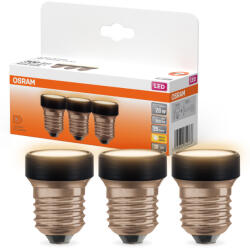 OSRAM E27 LED 3, 5W, 300 lm, 2700 K, melegfehér, opál, fekete műanyag-25 W izzó helyett, 3 darabos - Star Flat (4099854340376)