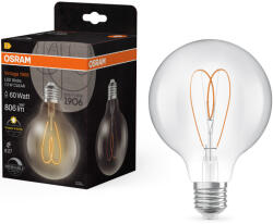 OSRAM E27 LED Vintage, 7, 2W, 806 lm, 2700 K, melegfehér, dimmelhető, áttetsző üveg-60 W izzó helyett - Vintage 1906 Classic G95 Clear (4058075836907)