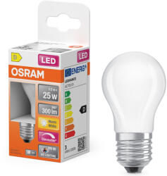 OSRAM E27 LED kisgömb, 2, 2W, 300 lm, 2700 K, melegfehér, dimmelhető, opál üveg-25 W izzó helyett - Superstar+ Classic P (4099854084195)