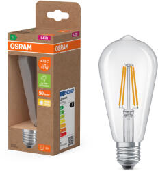OSRAM E27 LED Edison 2, 2W, 470 lm, 2700 K, melegfehér, áttetsző üveg-40 W izzó helyett - Superstar+ Classic Edison filament (4058075839724)