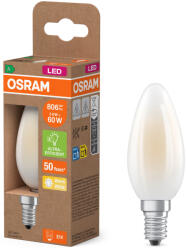 OSRAM E14 LED gyertya, 3, 8W, 806 lm, 2700 K, melegfehér, opál üveg-60 W izzó helyett - Superstar+ Classic B (4099854255717)