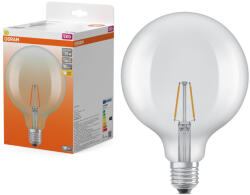 OSRAM E27 LED nagygömb, 1, 8W, 250 lm, 2700 K, melegfehér, áttetsző üveg-25 W izzó helyett - Star Classic Globe125 filament (4099854466113)