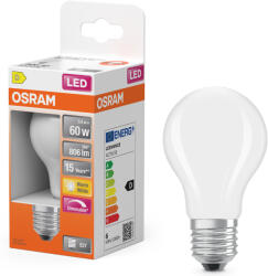OSRAM E27 LED 5, 9W, 806 lm, 2700 K, melegfehér, dimmelhető, opál üveg-60 W normál izzó helyett - Superstar Classic A (4099854465079)