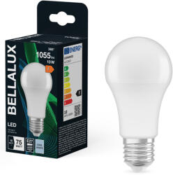 Bellalux E27 LED, 10W, 1055 lm, 4000 K, hidegfehér, opál műanyag-75 W normál izzó helyett - Classic A (4058075128125)
