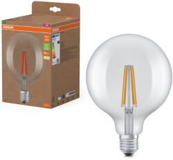 OSRAM E27 LED nagygömb, 7, 2W, 1521 lm, 2700 K, melegfehér, áttetsző üveg-100 W izzó helyett - Superstar+ Classic Globe125 filament (4058075839601)