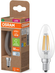 OSRAM E14 LED gyertya, 2, 2W, 470 lm, 4000 K, hidegfehér, áttetsző üveg-40 W izzó helyett - Superstar+ Classic B filament (4099854255090)