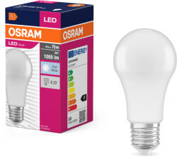 OSRAM E27 LED 10W, 1055 lm, 4000 K, hidegfehér, opál műanyag-75 W normál izzó helyett - Value Classic A (4099854109904)